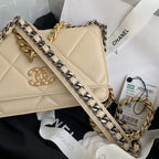 Chanel 19 Wallet On Chain WOC Beige — view 3
