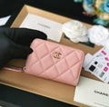 Chanel Navy Wallet Pink - Navy with Pink Accents — view 1