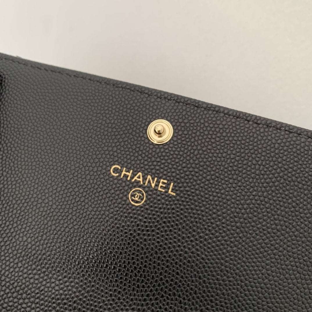 Chanel Caviar Quilted Gusset Flap Wallet — view 9