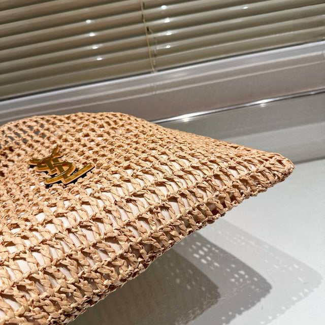 Saint Laurent YSL Raffia Tote Bag — view 11