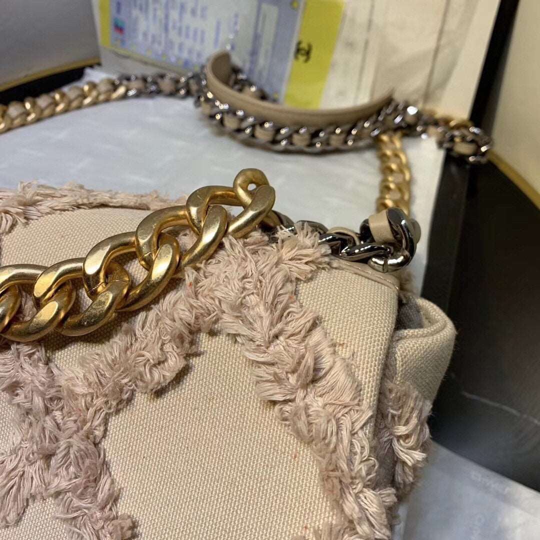 Chanel 19 Medium Denim Flap Bag Beige — view 6