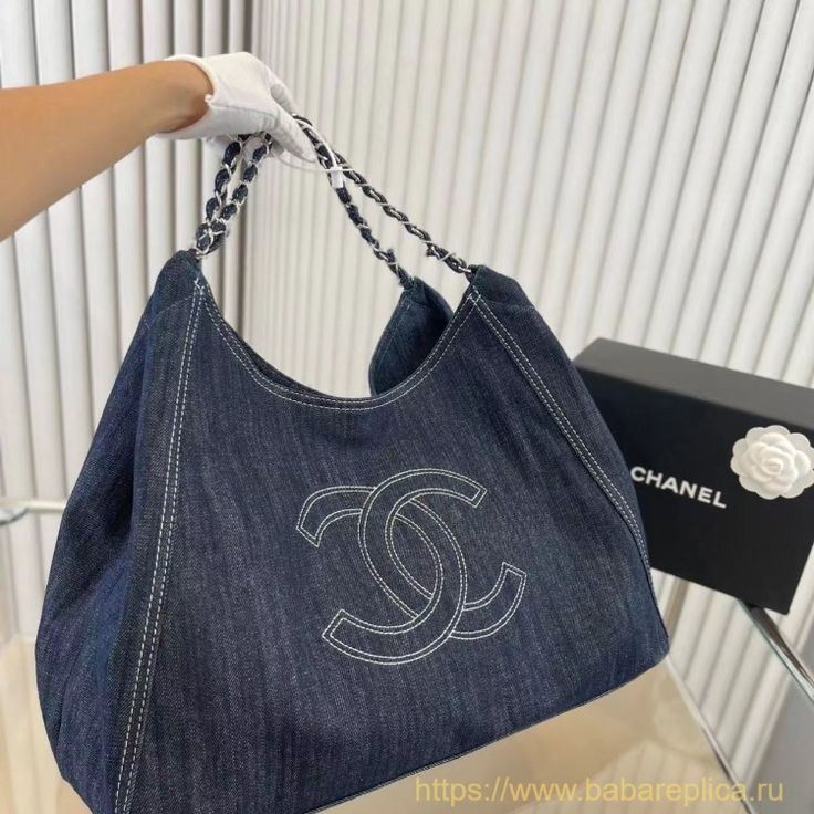YSL Large Capacity Denim Tote Bag - Demin — view 7