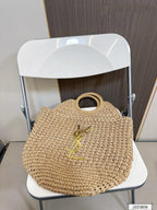 YSL Saint Laurent Summer Raffia Tote Bag — view 8