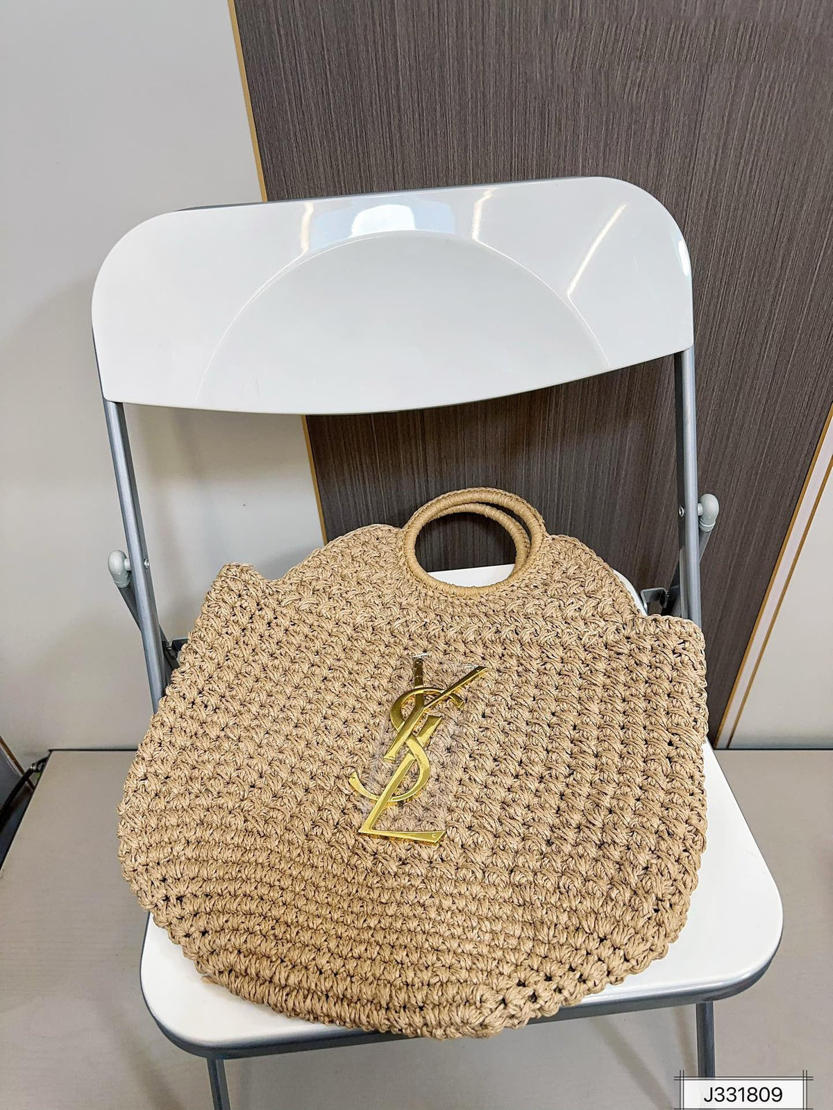YSL Saint Laurent Summer Raffia Tote Bag — view 8