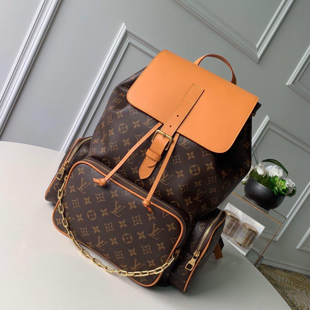Louis Vuitton Trio Backpack Travel Bag M44658 Gold Chain Monogram LV — view 1