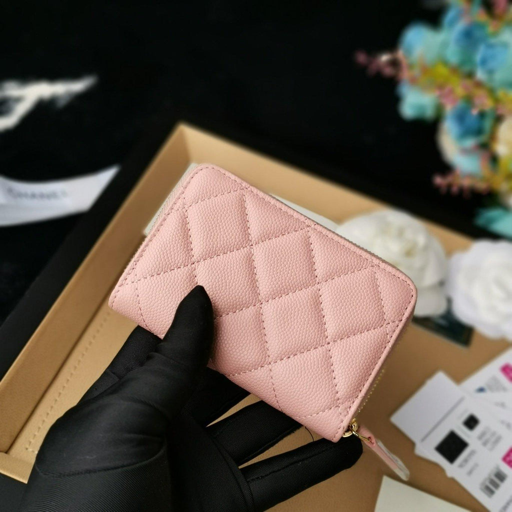 Chanel Navy Wallet Pink - Navy with Pink Accents — view 4