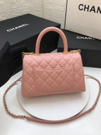 Chanel Coco Handle Gold Caviar Pink 24 cm Handbag — view 3