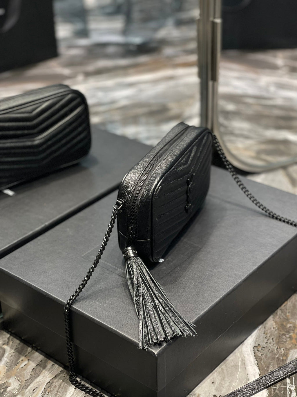 YSL Loulou Mini Camera Bag 18cm Black — view 3