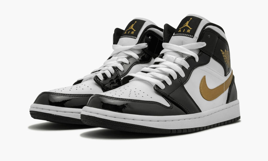 Air Jordan 1 Mid SE “Black Gold Patent Leather” — view 3