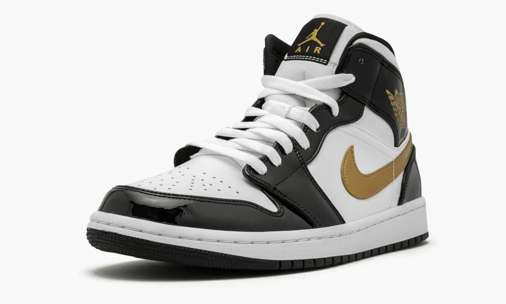 Air Jordan 1 Mid SE “Black Gold Patent Leather” — view 5