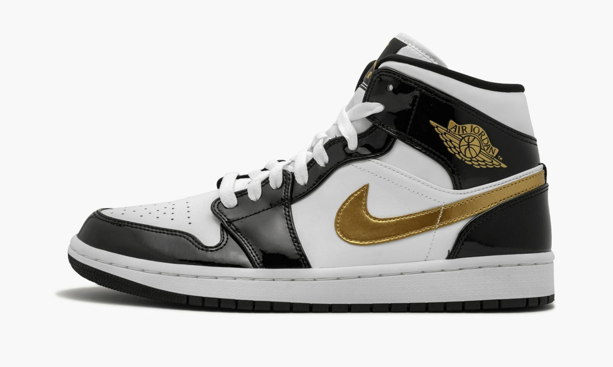 Air Jordan 1 Mid SE “Black Gold Patent Leather” — view 2