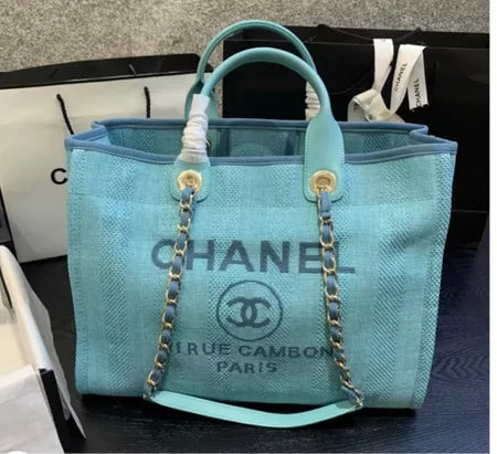 Cloth Chanel Totes - Blue — view 2