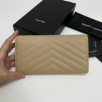 YSL Long Wallet Beige Leather Gold Tone 10772 19cm — view 2