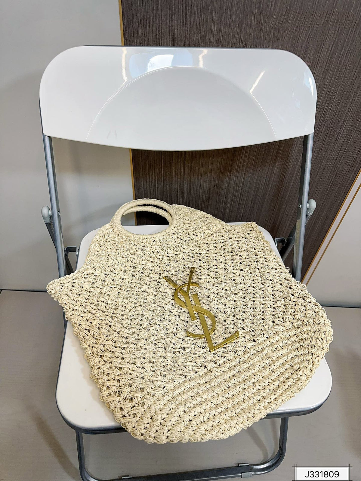 YSL Saint Laurent Summer Raffia Tote Bag — view 3
