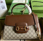 Gucci Horsebit 1955 Medium Ophidia and Brown Leather Handbag — view 4