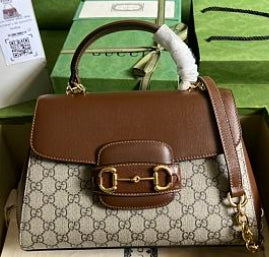 Gucci Horsebit 1955 Medium Ophidia and Brown Leather Handbag — view 4