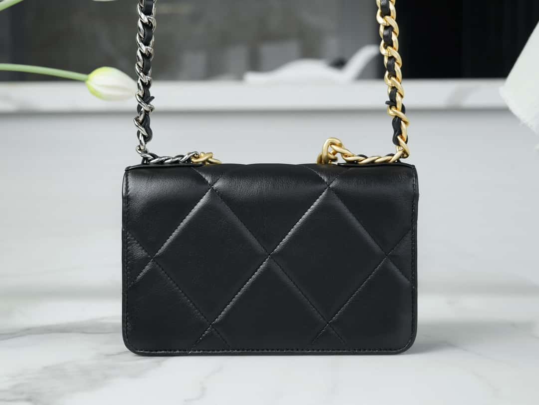 Chanel 19 WOC Wallet On Chain AP0957 Black Flap Bag — view 2