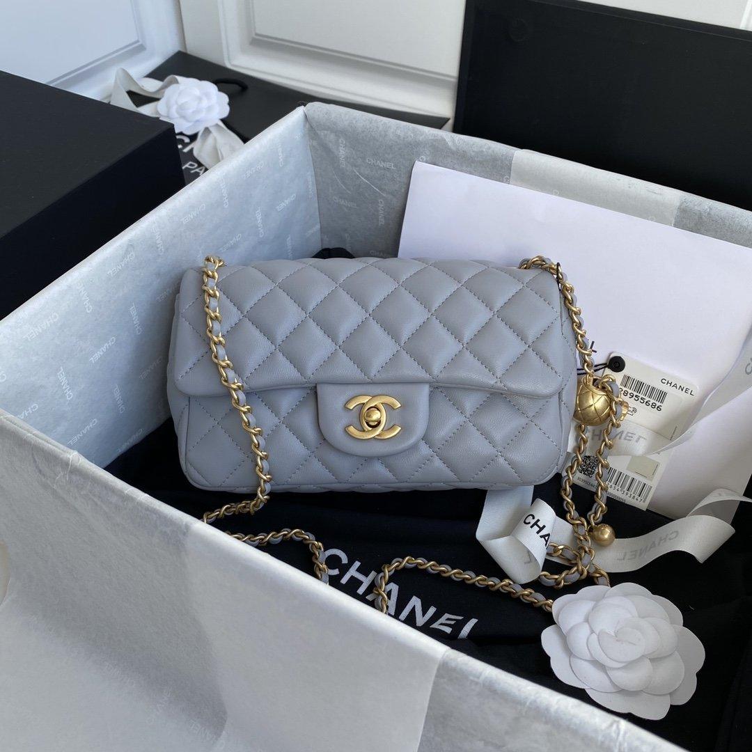Chanel Pearl Crush Mini Flap Bag Gray — view 1
