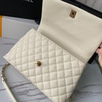 Flap Bag with Top Handle - White — view 7