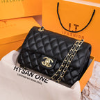 Chanel CF Classic Flap in Black Lambskin Handbag — view 7