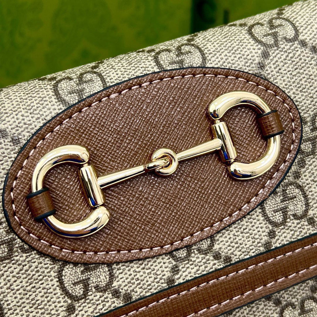 Gucci Brown Saddle Buckle Handbag — view 5