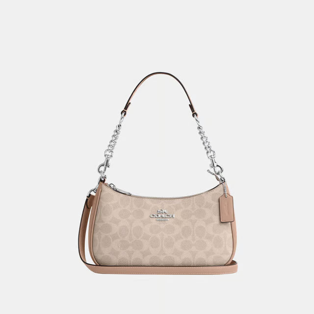 Coach Teri Shoulder Bag - Brown & Beige — view 5