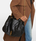YSL Saint Laurent Chain Leather Shoulder Bag - Black — view 3