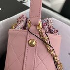 Chanel 2020 Tweed Soul Bucket Bag Pink — view 6