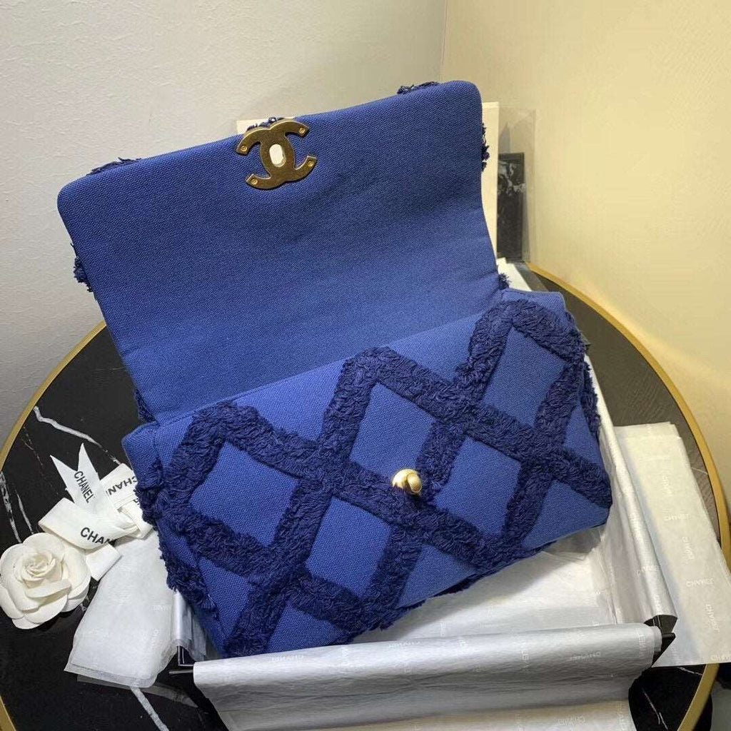 Chanel 19 Denim Medium Flap Bag - Blue — view 5