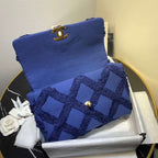 Chanel 19 Denim Medium Flap Bag - Blue — view 5