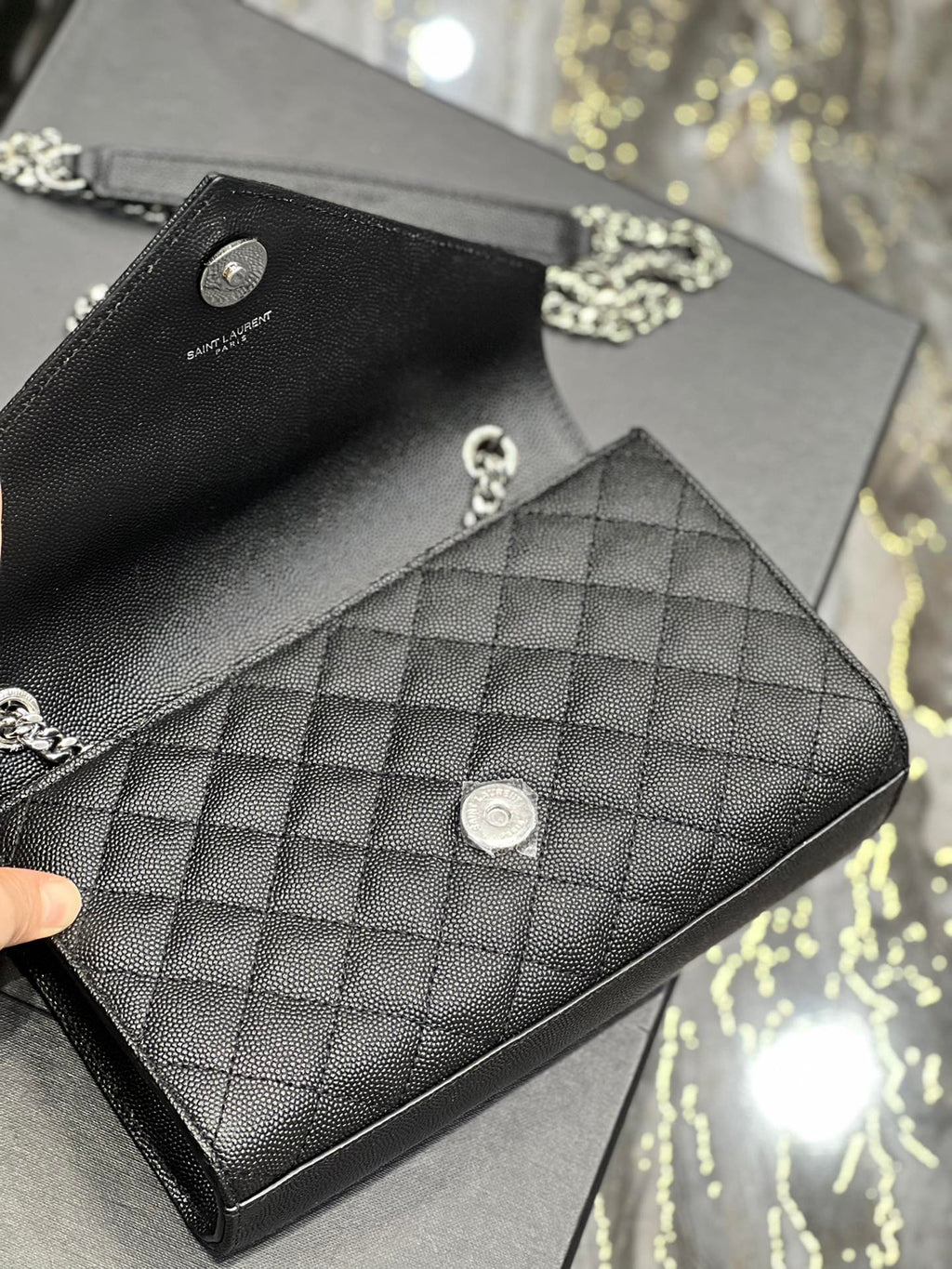 YSL Envelope Bag 21cm 526286 02 - Black — view 5