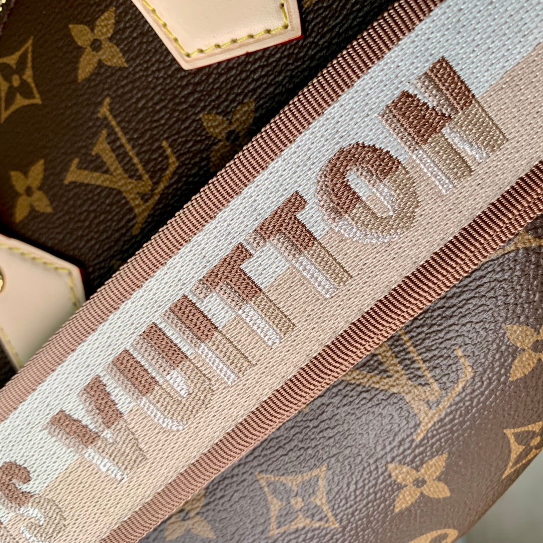 Louis Vuitton Speedy Bandouliere 20 Monogram Beige Strap Handbag — view 4