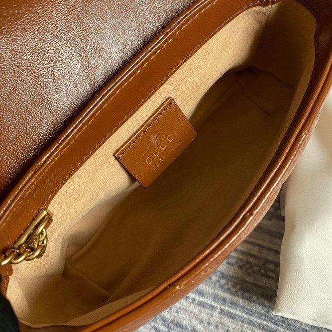 Gucci GG Marmont Mini Bag - Brown Leather — view 7