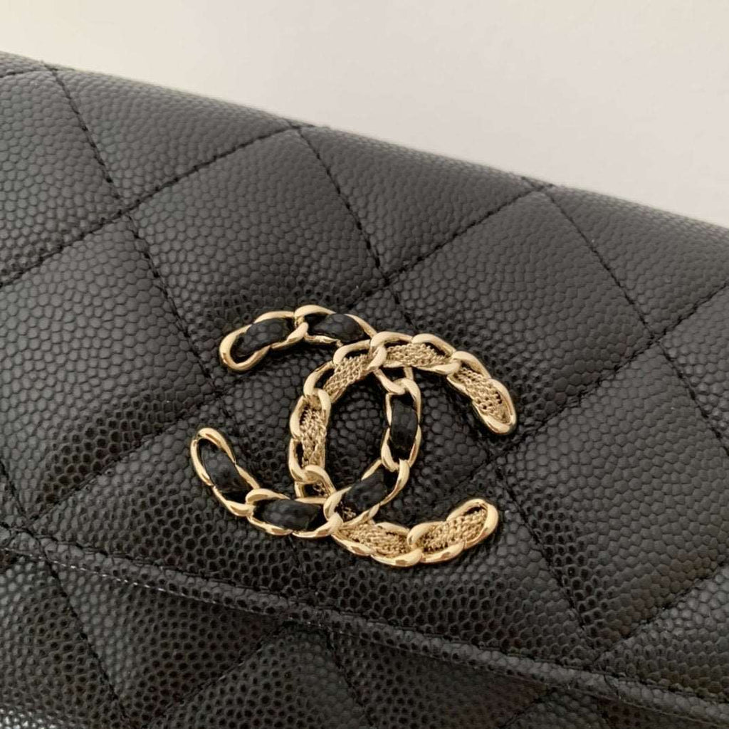 Chanel Caviar Quilted Gusset Flap Wallet — view 8