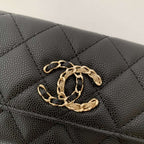 Chanel Caviar Quilted Gusset Flap Wallet — view 8