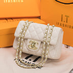 Chanel CF Classic Flap in Black Lambskin Handbag — view 4