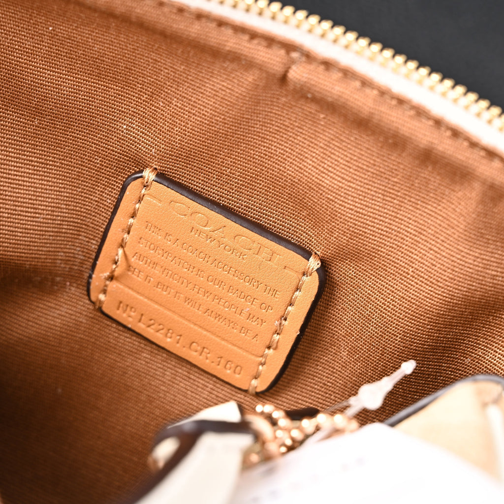 Coach Rowan Satchel – Signature Canvas Top Handle Bag with Crossbody Strap (Khaki/Chalk) — view 7
