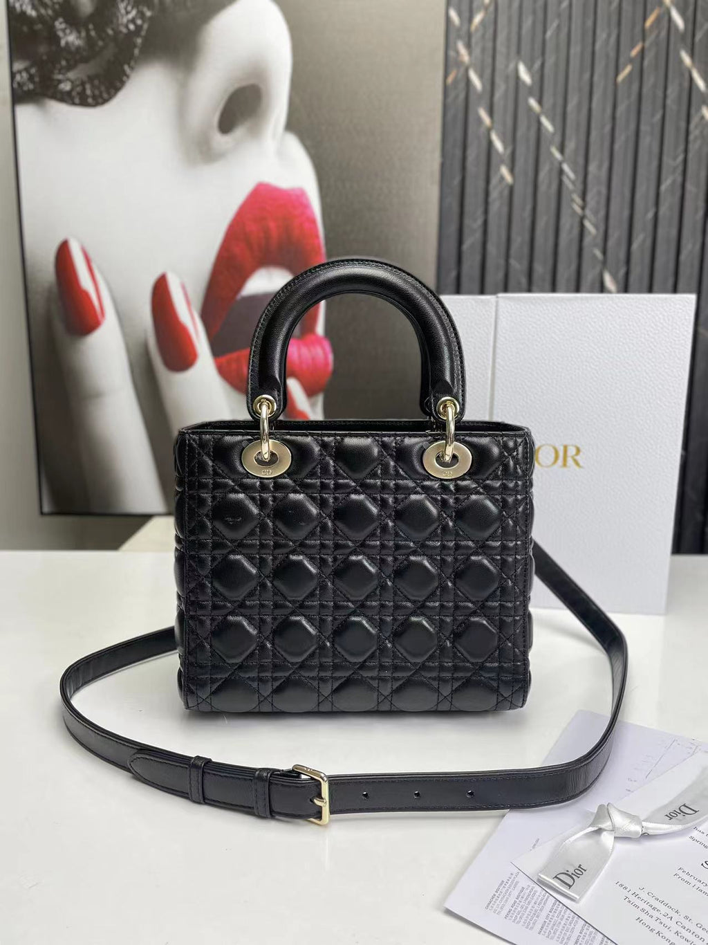 Dior Lady Medium Black Bag 24cm — view 2