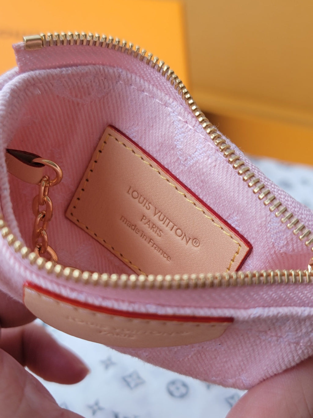 LV Denim Key Pouch - Pink — view 3