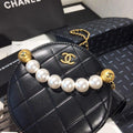 Chanel Pearl Round Clutch with Chain - Black — view 1