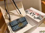 Dior New Fashion Denim Chain Bag - Blue — view 2