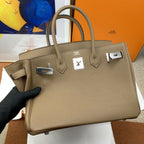 Hermes Birkin 30 Togo Etoupe Bag Silver Hardware Handbags (11.8in30cm) - Grey — view 2