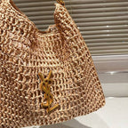 Saint Laurent YSL Raffia Tote Bag — view 9