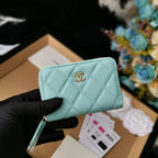 Chanel Zip Coin Wallet Tiffany Blue — view 4