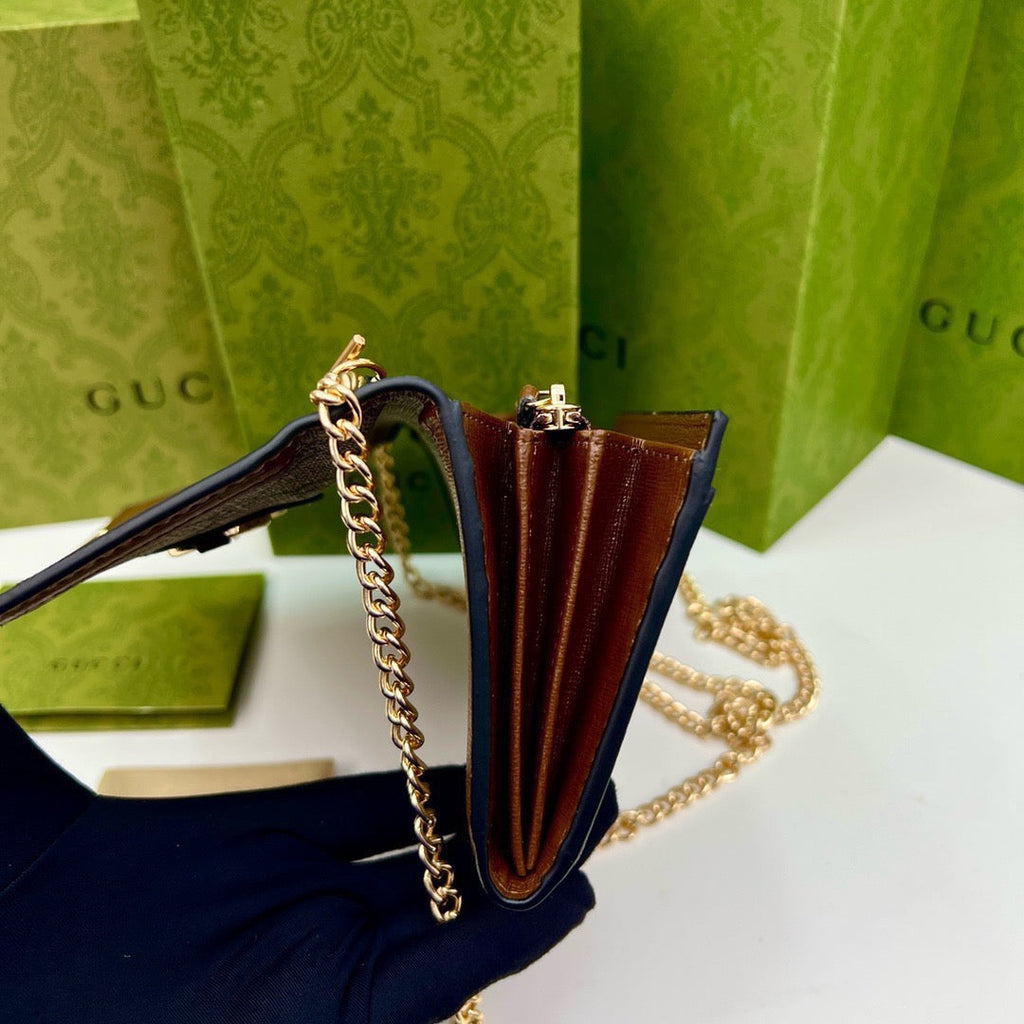 Gucci Brown Saddle Buckle Handbag — view 7