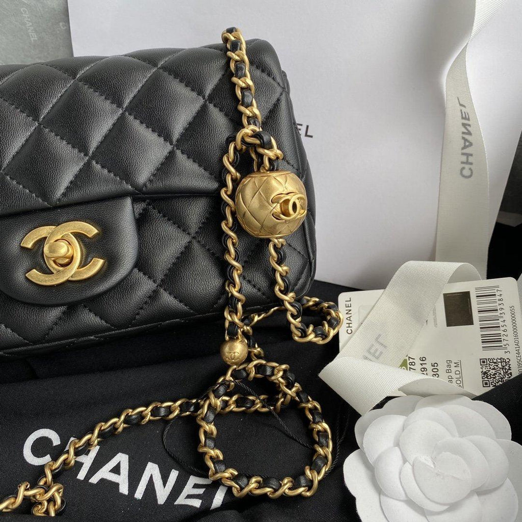 Chanel Pearl Crush Mini Flap Bag - Black — view 7