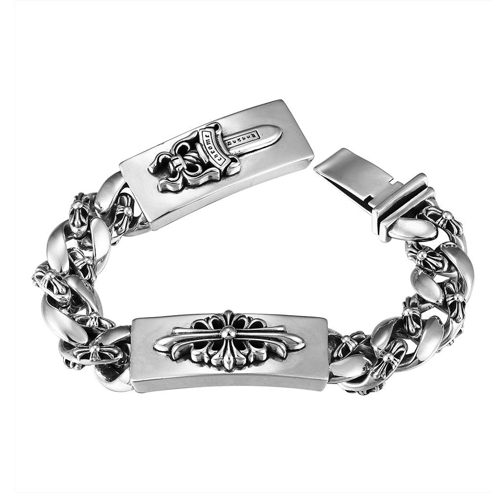 Chrome Hearts DOUBLE ID FANCY LINK BRACELET 8 — view 1