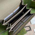 Gucci Dionysus Chain Wallet Beige and White GG Supreme Canvas — view 6