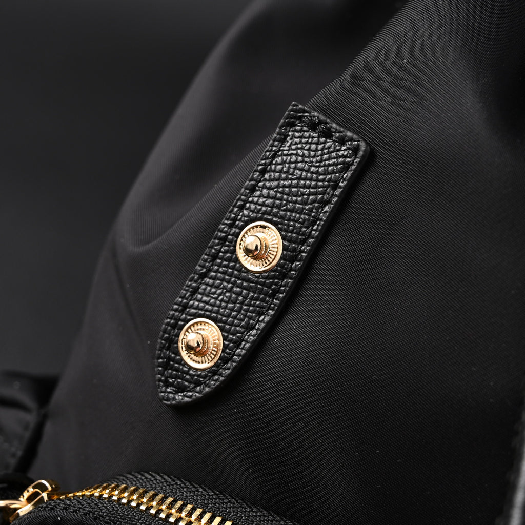 Burberry the Rucksack – Black Nylon & Leather Backpack with Gold-Tone Hardware - Black with Gold Accents — view 3