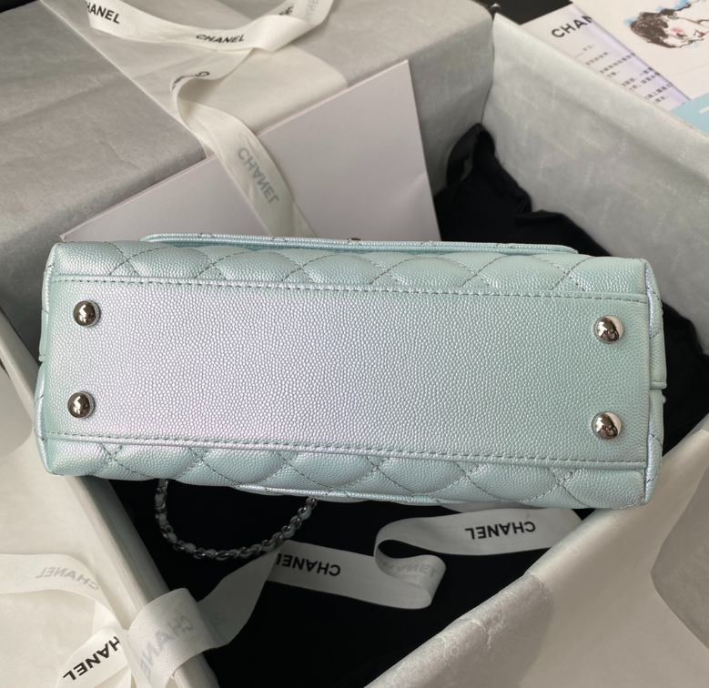 Chanel Coco Handle Bag 92990 23cm - Blue — view 3